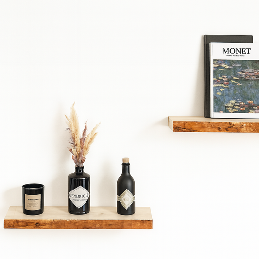 2 x Schweberegal Naturbaumkante