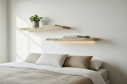 2er Set Schweberegal Alpenblick – Zirbenholz für besseren Schlaf