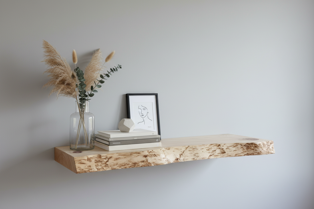 Dekoriertes Holzregal