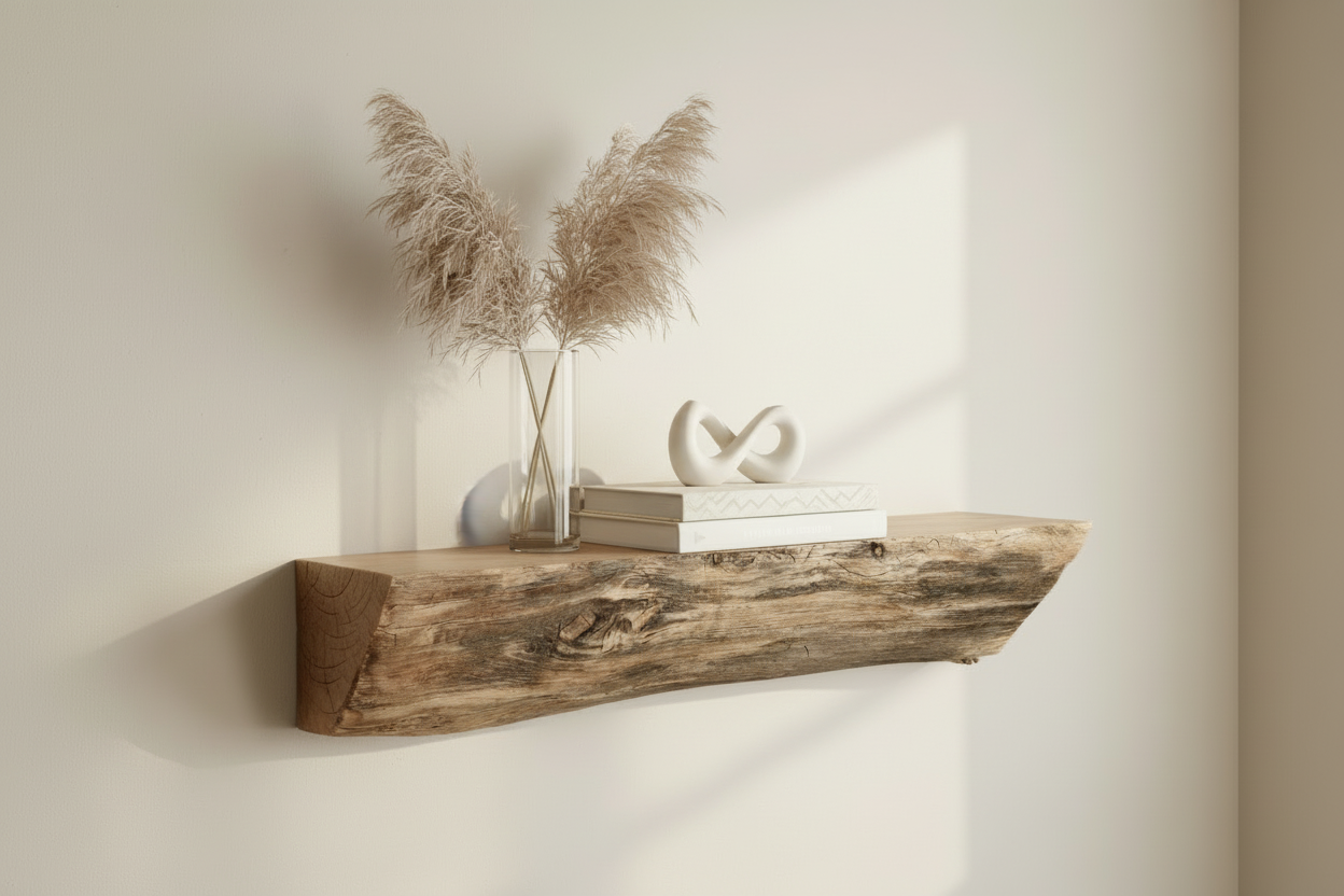 Wandregal mit hochwertiger Dekoration