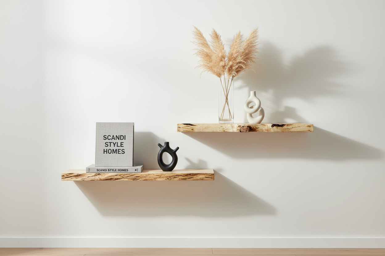 Zwei dekorierte Wandregale