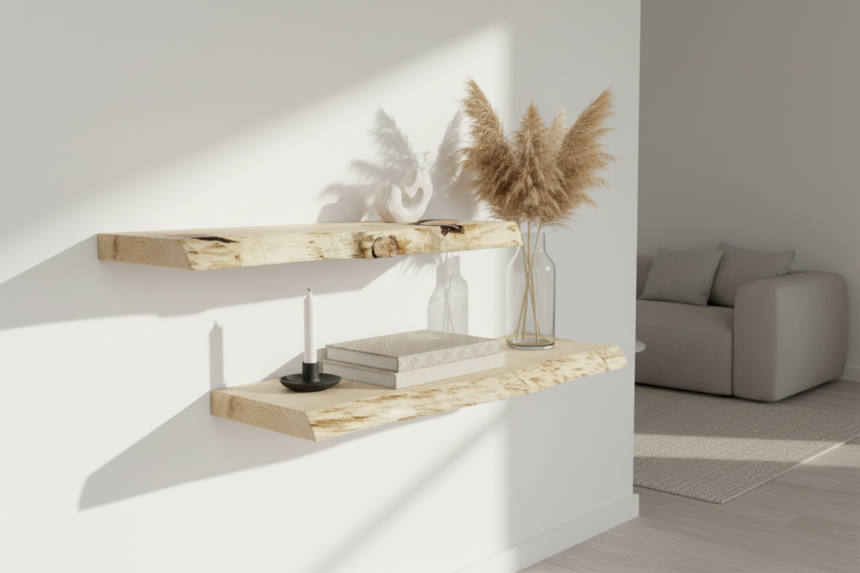 Zwei dekorierte Wandregale